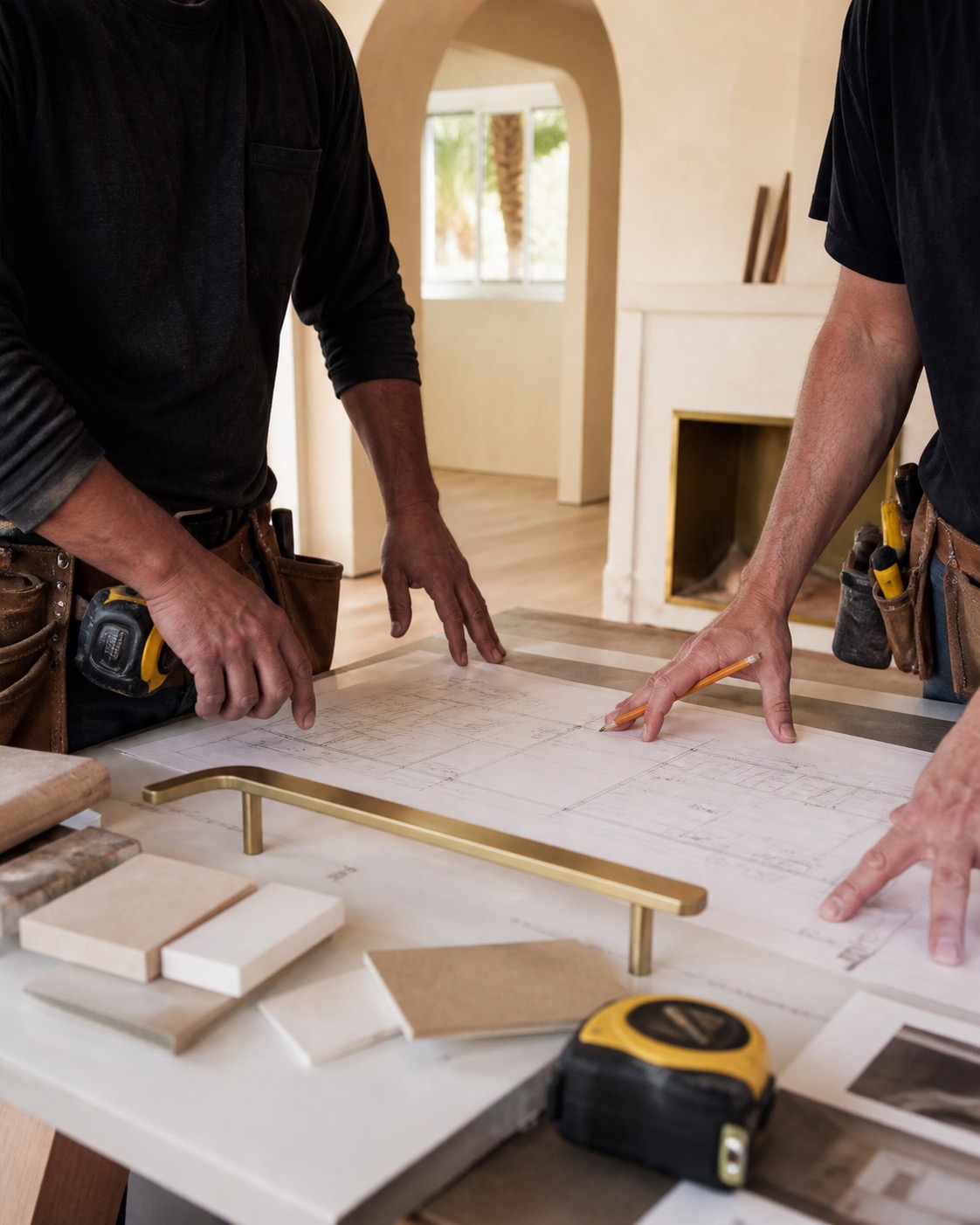 Golden House General Construction crew materials and plans in Culver City CA remodeling setting